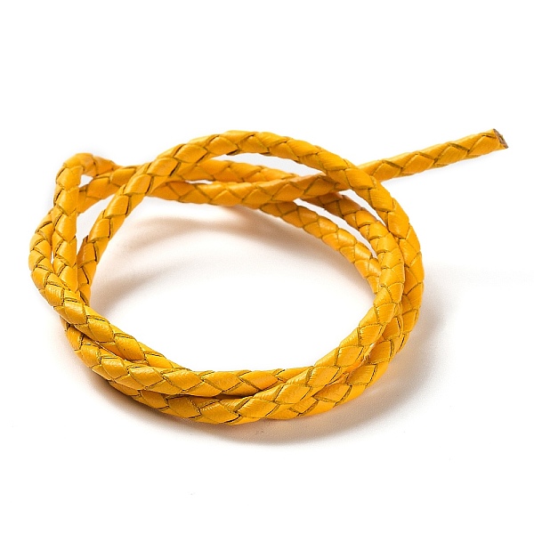

PandaHall Braided Leather Cord, Yellow, 3mm, 50yards/bundle Leather Yellow