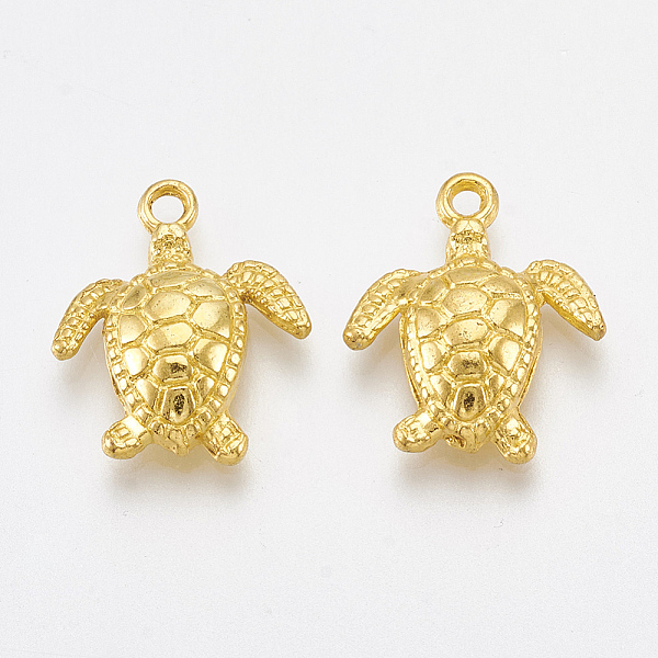 

PandaHall Alloy Pendants, Cadmium Free & Lead Free, Turtle, Golden, 17.5x15x4mm, Hole: 1.5mm, about 650pcs/1000g Alloy Tortoise