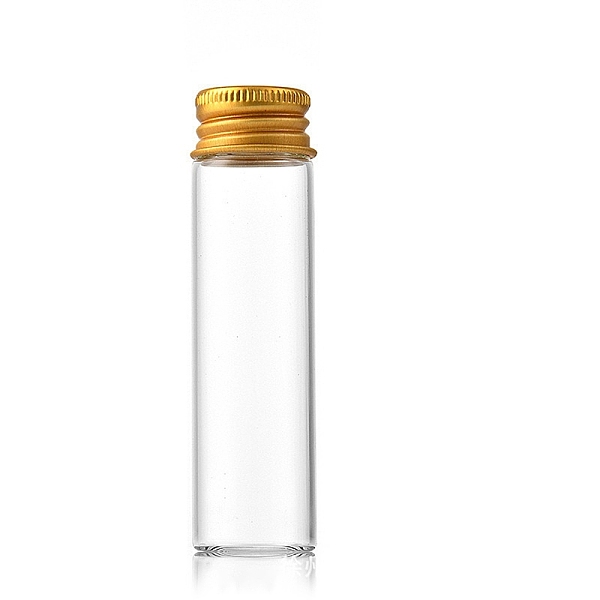 

PandaHall Glass Bottles Bead Containers, Screw Top Bead Storage Tubes with Golden Plated Aluminum Cap, Column, Clear, 2.2x8cm, Capacity...