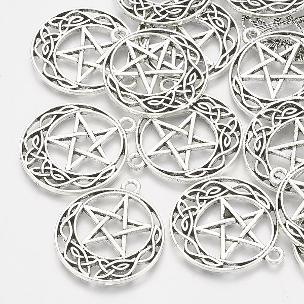 Tibetan Style Alloy Pentacle Pendants