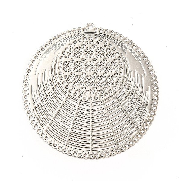 

PandaHall Rack Plating Brass Filigree Pendants, Long-Lasting Plated, Flat Round with Flower, Platinum, 31x30x0.3mm, Hole: 0.9mm Brass Flat...