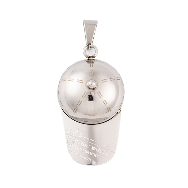 

PandaHall 304 Stainless Steel Pendants, Hat Charm, Stainless Steel Color, 39x22x1.5mm, Hole: 8.5x4.5mm 304 Stainless Steel Hat