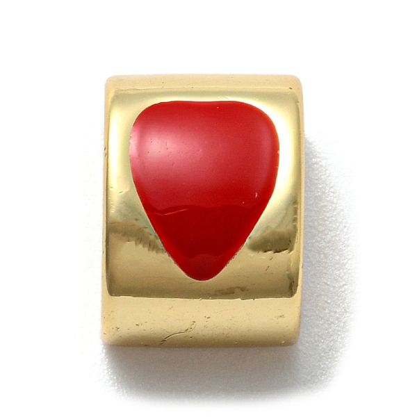 

PandaHall Brass Enamel Beads, Real 18K Gold Plated, Long-Lasting Plated, Lead Free & Cadmium Free, Half Round, Heart, 11x8x8mm, Hole: 2.7mm..., Red