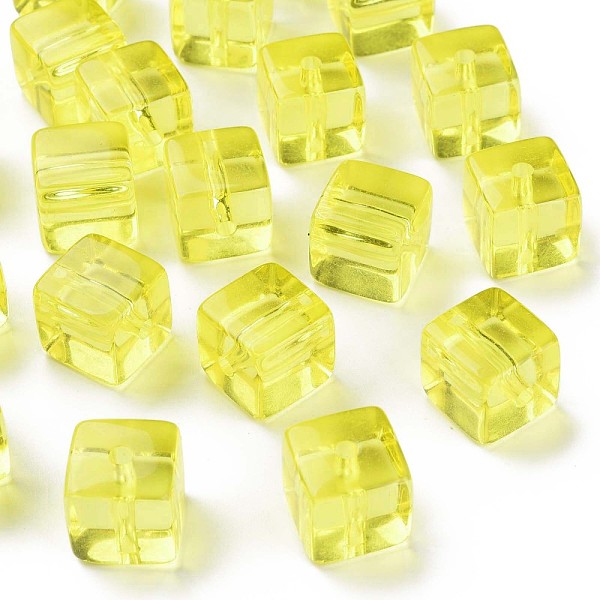 

PandaHall Transparent Acrylic Beads, Square, Yellow, 16.5x16x16mm, Hole: 3mm, about 116pcs/500g Acrylic Square Yellow