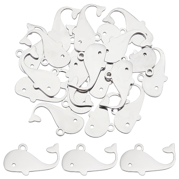 

PandaHall Unicraftale 201 Stainless Steel Pendants, Whale Shaped, Stainless Steel Color, 10.5x18x1mm, Hole: 1.6mm, 20pcs/box 201 Stainless...