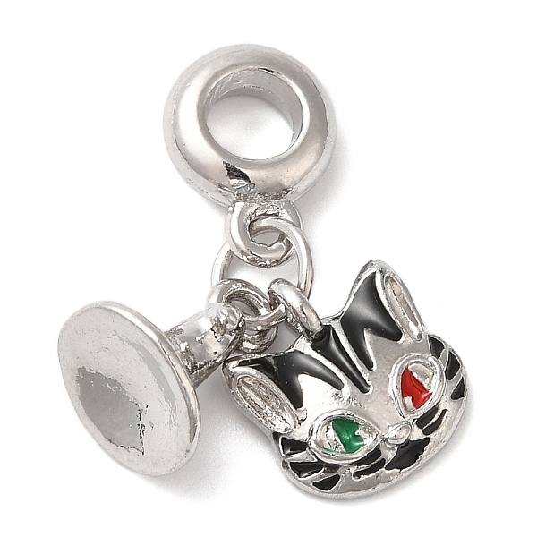 

PandaHall Rack Plating Alloy Enamel European Dangle Charms, Large Hole Cat Shape Pendants, Cadmium Free & Nickel Free & Lead Free, Platinum..., Black