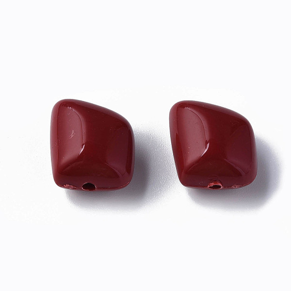 

PandaHall Opaque Acrylic Beads, Polygon, Dark Red, 17.5x15.5x11mm, Hole: 2mm, about 230pcs/500g Acrylic Polygon