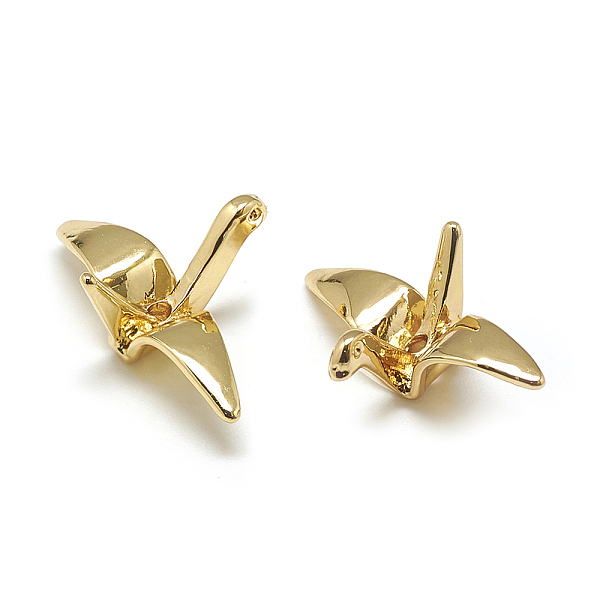 

PandaHall Brass Charms, Paper crane, Real 18K Gold Plated, 8x14x21mm, Hole: 1mm Brass Others