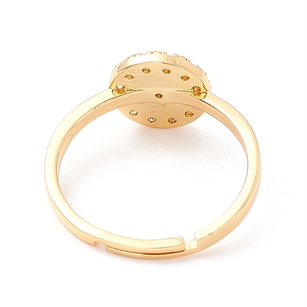 Flat Round With Star Cubic Zirconia Adjustbale Ring