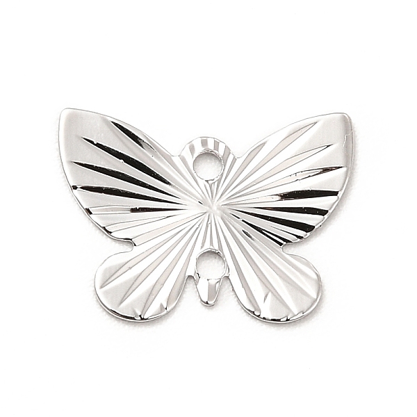 

PandaHall Rack Plating Brass Connector Charms, Long-Lasting Plated, Butterfly Links, Platinum, 10x13x0.3mm, Hole: 1.2mm Brass Butterfly
