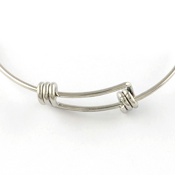 

PandaHall Adjustable 201 Stainless Steel Expandable Bangle Making, Stainless Steel Color, 55mm Stainless Steel