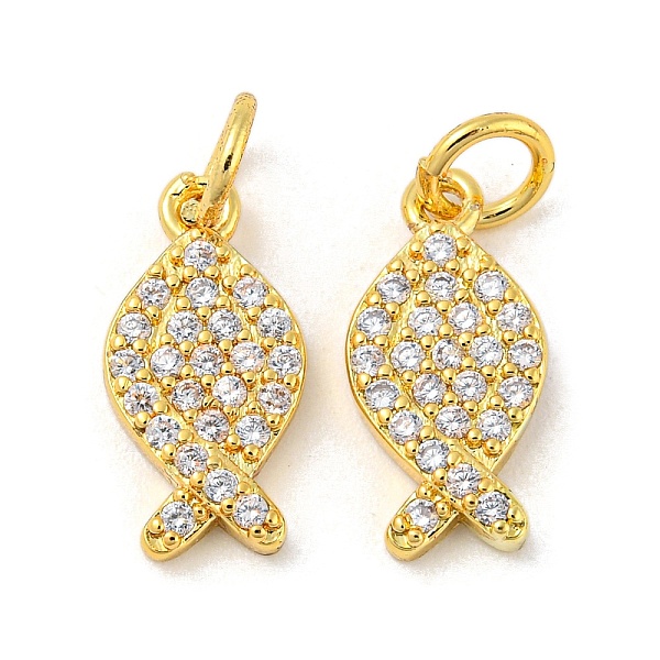 

PandaHall Jesus Fish/Ichtus Real 18K Gold Plated Rack Plating Brass Micro Pave Cubic Zirconia Pendants, Long-Lasting Plated, Lead Free &..., Clear