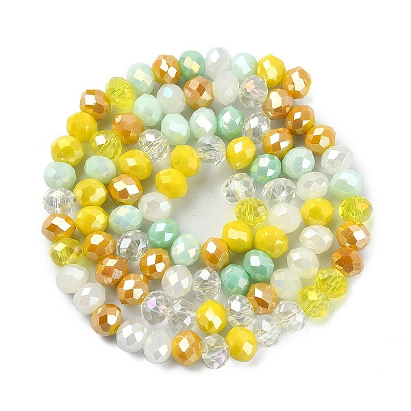 

PandaHall Electroplate Glass Beads Strands, Faceted, Rondelle, Yellow, 5.5~6x5mm, Hole: 1mm, about 90~92pcs/strand, 16.54 inch~16.93 inch...