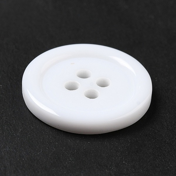 

PandaHall Resin Buttons, Dyed, Flat Round, White, 20x3mm, Hole: 2mm, 195pcs/bag Resin Flat Round White