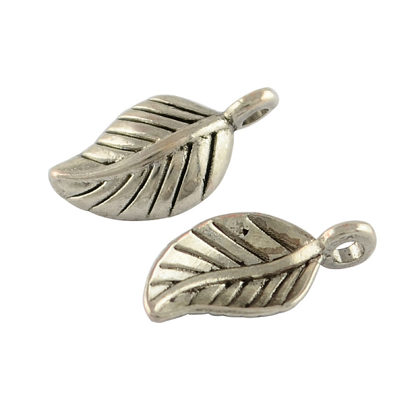 

PandaHall Tibetan Style Alloy Pendants, Leaf, Cadmium Free & Nickel Free & Lead Free, Antique Silver, 14x7x2.5mm, Hole: 1.5mm Alloy Leaf