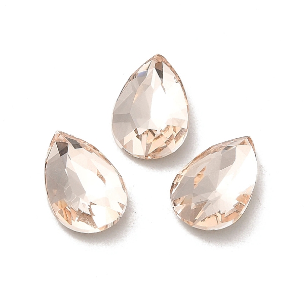 

PandaHall Glass Rhinestone Cabochons, Point Back & Back Plated, Faceted, Teardrop, Light Peach, 10x6.4x3mm Glass Rhinestone Teardrop Pink
