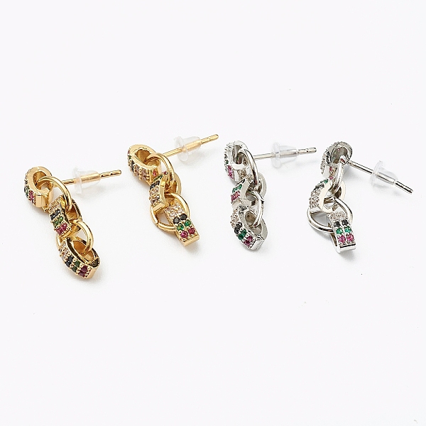 

PandaHall Brass Micro Pave Cubic Zirconia Dangle Earrings, Long-Lasting Plated, Mixed Color, 22mm, Pin: 0.6mm Brass Others