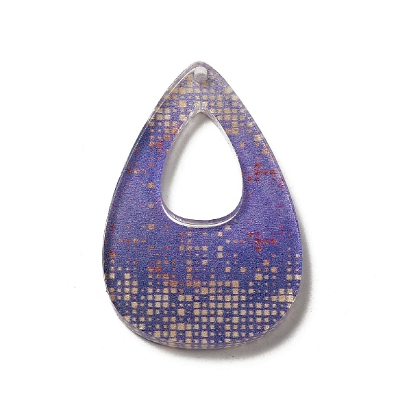 

PandaHall Printed Acrylic Pendants, Teardrop with Flower, Medium Purple, 43x27x2mm, Hole: 1.6mm Acrylic Teardrop