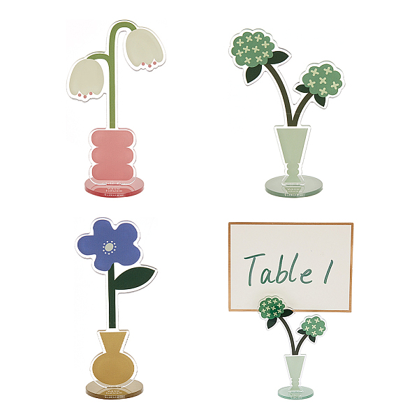 PandaHall CHGCRAFT 3Sets 3Style Desk Memo Holder Stand Set Flower Table Photo Display Memo Holder Stand for Home Office Picture Memo Cards...