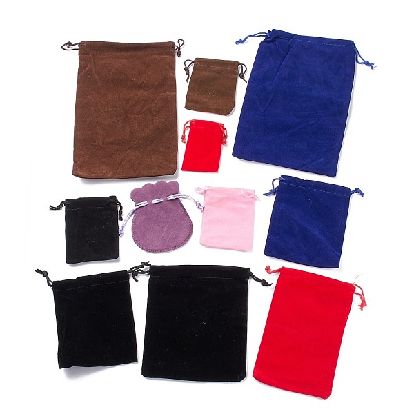 

PandaHall Velvet Packing Pouches, Drawstring Bags, Rectangle, Mixed Color, 7.5~22x~5~14.4cm Velvet Multicolor