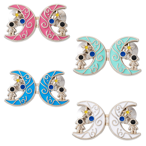 4 Pairs 4 Colors Platinum Alloy Enamel Waist Tighteners