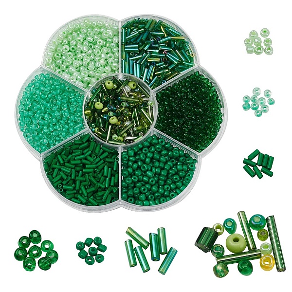 

PandaHall 7 Style Baking Paint & Transparent Inside Colours & Transparent & Ceylon Glass Seed Beads, Glass Bugle Beads, for Jewelry Making..., Multicolor