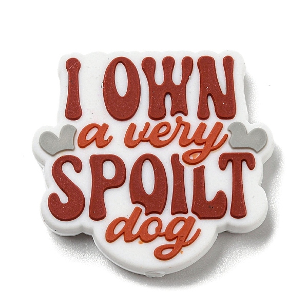 

PandaHall I Own a Very Spoilt Day Food Grade Eco-Friendly Silicone Focal Beads, Silicone Teething Beads, Brown, 27x29x6mm, Hole: 2.2mm...