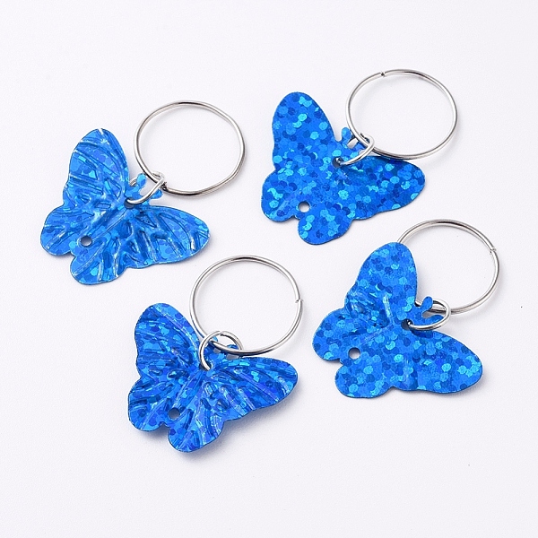 

PandaHall Plastic Paillette/Sequin Hair Braid Rings Pendants, Hair Clip Headband Accessories, Butterfly, Dodger Blue, 28mm Plastic Butterfly...
