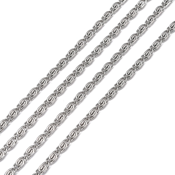 

PandaHall 304 Stainless Steel Lumachina Chains, Unwelded, Stainless Steel Color, 8x3.7x2mm 304 Stainless Steel