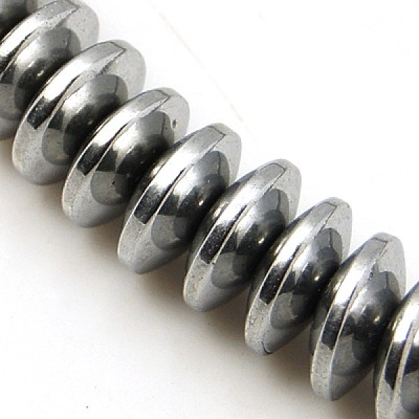 

PandaHall Non-magnetic Synthetic Hematite Beads Strands, Disc, Silver Plated, 8x3mm, Hole: 1mm, about 121pcs/strand, 15.5 inch Non-magnetic...