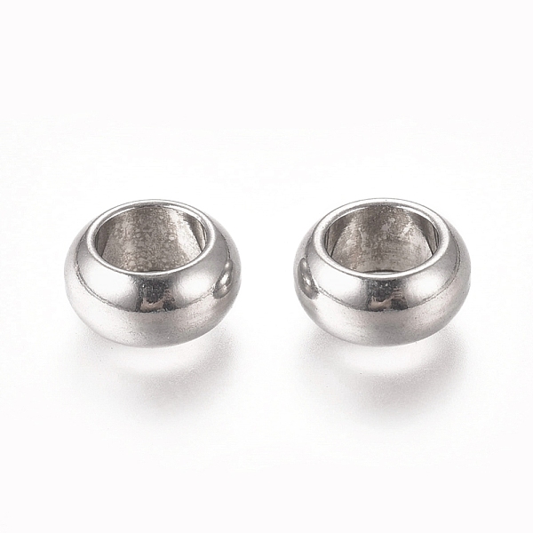 

PandaHall 201 Stainless Steel Spacer Beads, Flat Round, Stainless Steel Color, 8x4mm, Hole: 5mm 201 Stainless Steel Flat Round