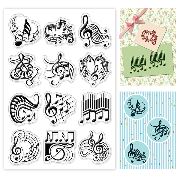 

PandaHall GLOBLELAND Music Note Clear Stamps Melody Sheet Music Staff Silicone Clear Stamp Seals for Cards Making DIY Scrapbooking Photo...