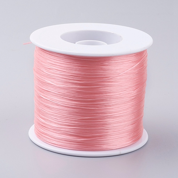 

PandaHall Korean Flat Elastic Crystal String, Elastic Beading Thread, for Stretch Bracelet Making, Pink, 0.5mm, about 546.8 yards(500m)/roll...