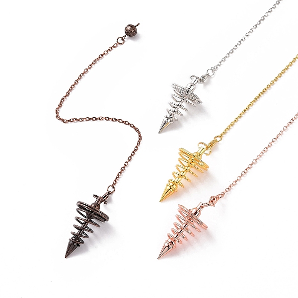 

PandaHall Brass Cable Chain Coil Dowsing Pendulums, Spiral Pendulum, with Alloy Lobster Claw Clasps, Cadmium Free & Lead Free, Spiral Cone...
