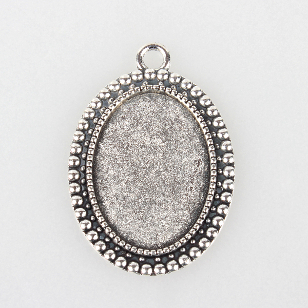 

PandaHall Tibetan Style Alloy Pendant Cabochon Settings, Cadmium Free & Lead Free, Oval, Antique Silver, Tray: 18x25mm, 37x26x2mm, Hole: 3mm...