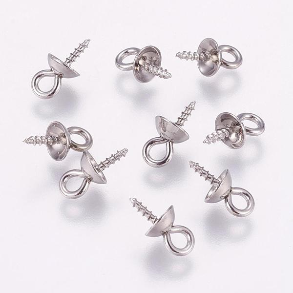 

PandaHall 201 Stainless Steel Peg Bails Pendants for Half-driled Beads, Stainless Steel Color, 10x5mm, Hole: 2mm, pin: 1mm 201 Stainless...