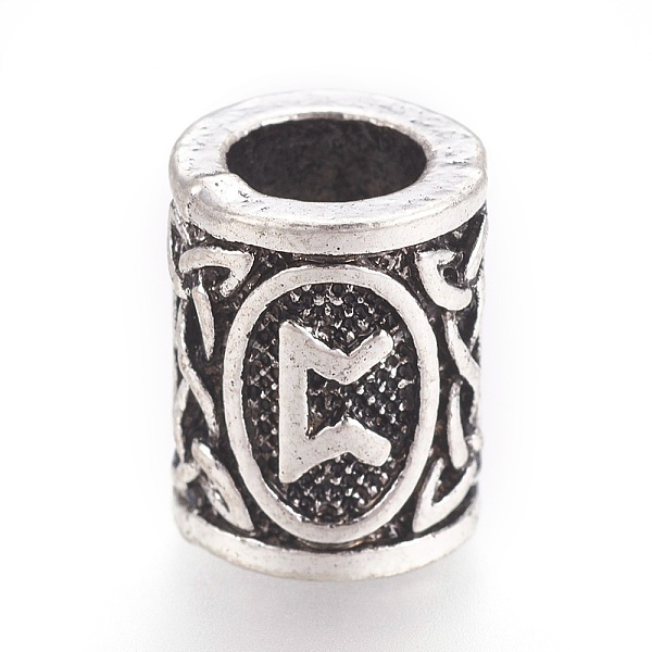 

PandaHall Tibetan Style Alloy Beads, Vintage Rune Beads, Column with Rune/Futhark/Futhorc, Letter.G, 13.5x10mm, Hole: 6mm Alloy Column