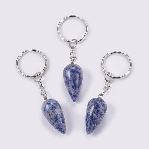 Natürlicher Blauer Punktjaspis Keychain