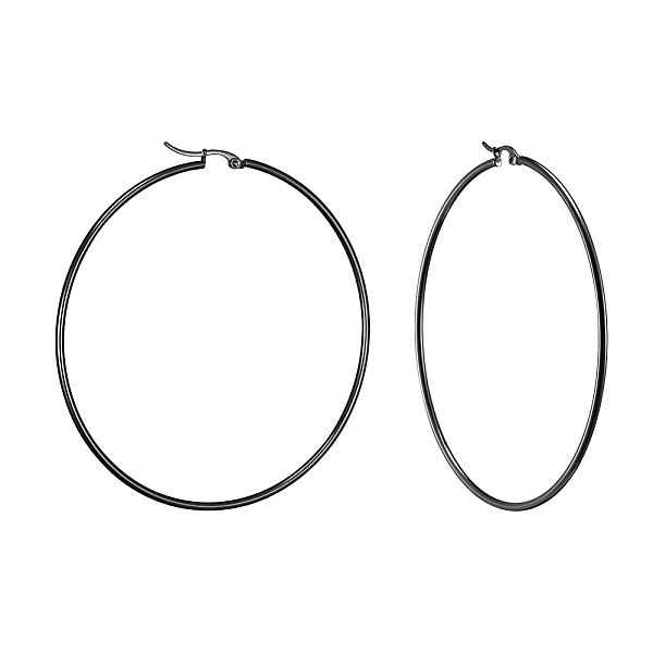 

PandaHall 304 Stainless Steel Big Hoop Earrings, Hypoallergenic Earrings, Ring Shape, Gunmetal, 12 Gauge, 64~66x2mm, Pin: 0.7x1mm 304...