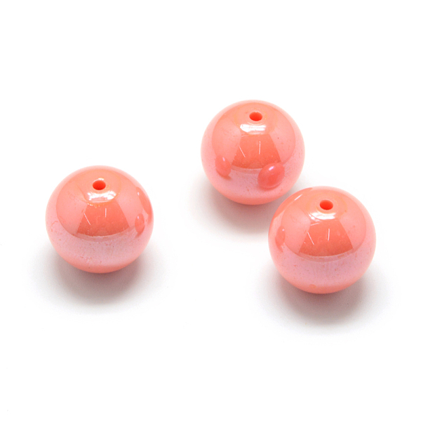 

PandaHall Pearlized Style Acrylic Beads, Round, Coral, 12mm, Hole: 2mm, about 530pcs/500g Acrylic Round Red