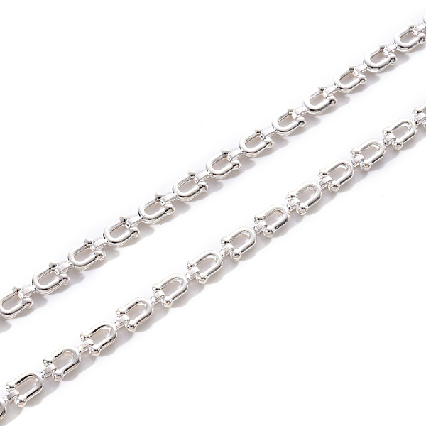 

PandaHall Brass Link Chains, U Shape, Unwelded, Silver, 9.5x5x2mm Brass