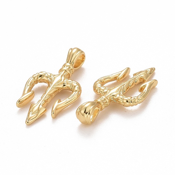

PandaHall Rack Plating Brass Pendants, Long-Lasting Plated, Lead Free & Cadmium Free, Three Teeth Fork, Real 18K Gold Plated, 21x10.5x4mm...