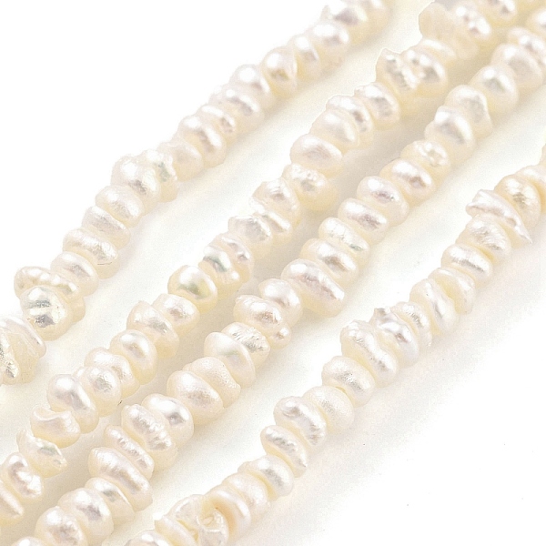 

PandaHall Natural Keshi Pearl Cultured Freshwater Pearl Beads Strands, Baroque Pearls, Grade 4A, Nuggets, Antique White, 2.5~3mm, Hole...