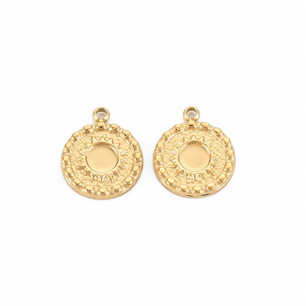 

PandaHall Ion Plating(IP) 304 Stainless Steel Pendant Enamel Settings, Flat Round, Real 14K Gold Plated, 14x11.5x1.5mm, Hole: 1.6mm 304...
