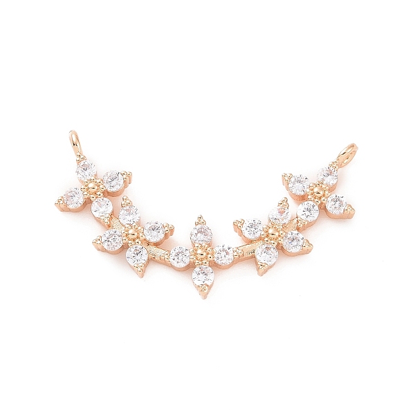 

PandaHall Brass Pave Clear Cubic Zirconia Connector Charms, Flower Links, Light Gold, 15.5x28x3mm, Hole: 1.2mm Brass+Cubic Zirconia Flower...