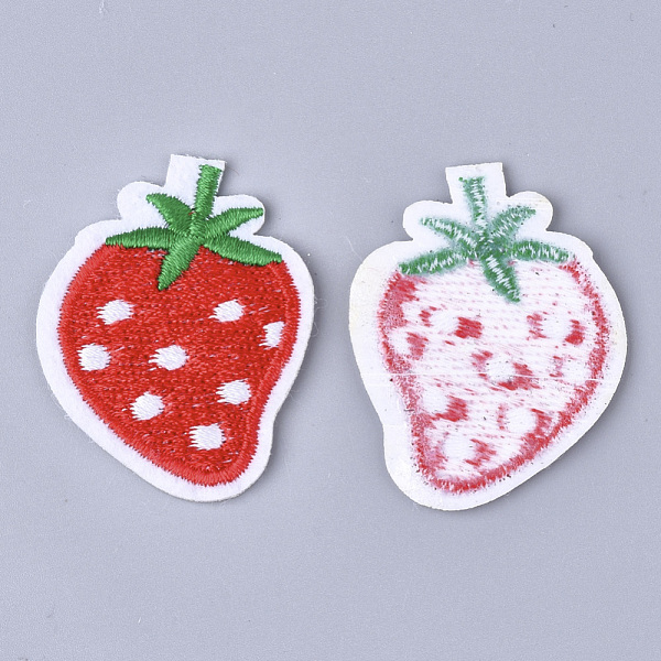 

PandaHall Computerized Embroidery Cloth Iron On Patches, Costume Accessories, Appliques, Strawberry, Red, 43x33x1.5mm Cloth Fruit Red