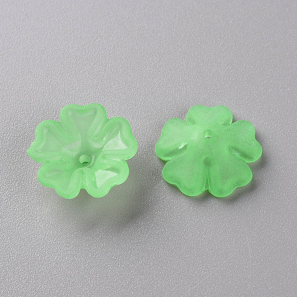 Transparent Frosted Acrylic Bead Caps