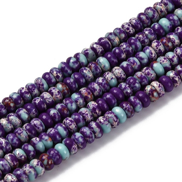 Brins de perles teintes en jaspe impérial synthétique
