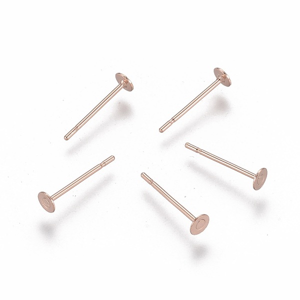 

PandaHall 304 Stainless Steel Stud Earring Findings, Flat Round, Rose Gold, 3x0.3mm, Pin: 0.7mm 304 Stainless Steel Flat Round