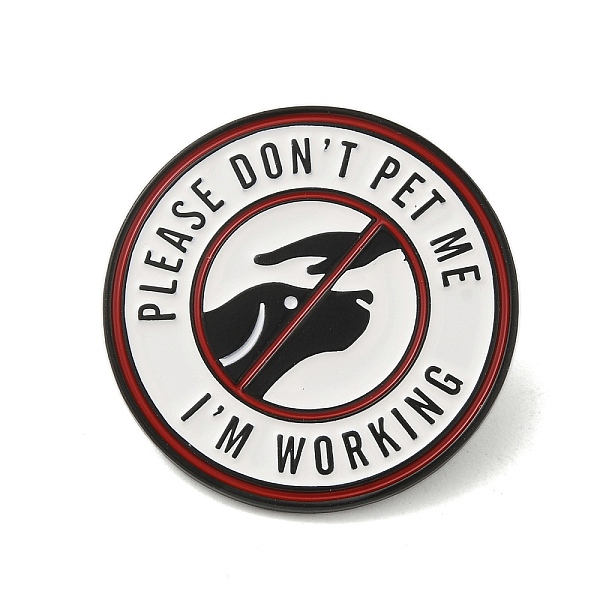 

PandaHall Black Alloy Brooches, Enamel Pin, for Backpack Clothes, Word, White, 30x1.5mm Alloy+Enamel Round White